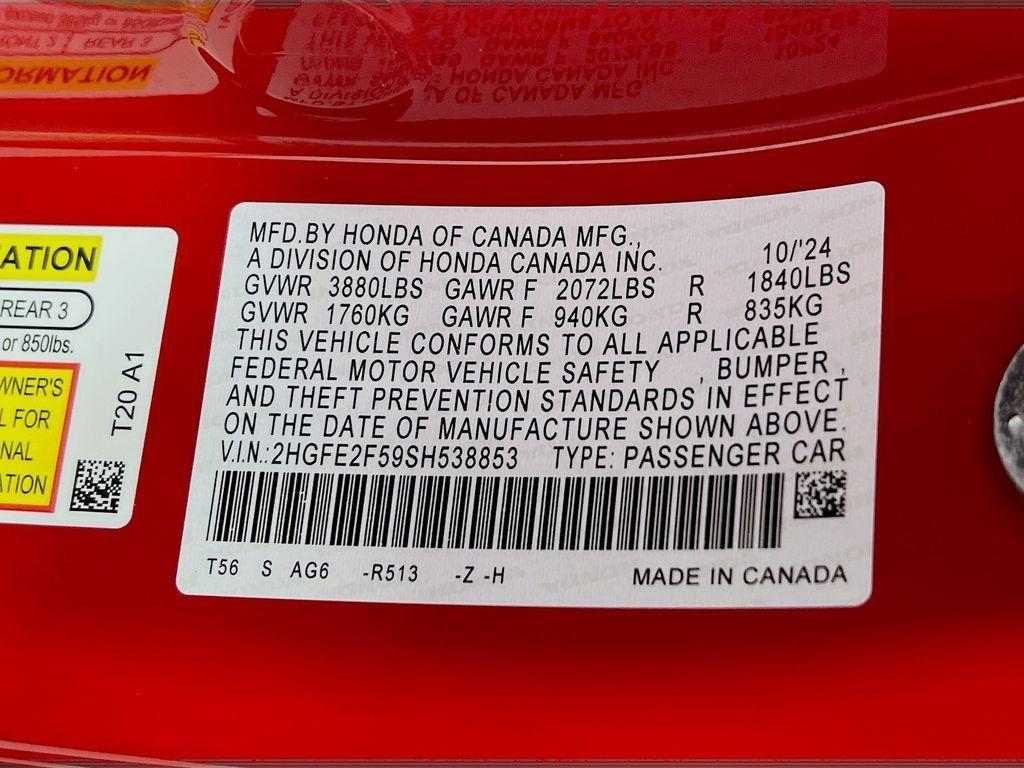 used 2025 Honda Civic car, priced at $25,100