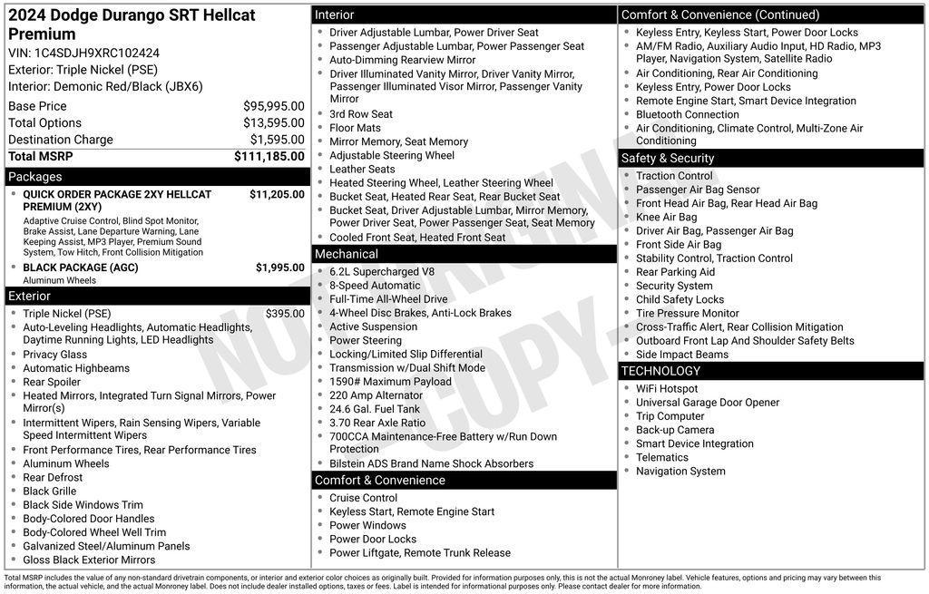 new 2024 Dodge Durango car, priced at $97,999