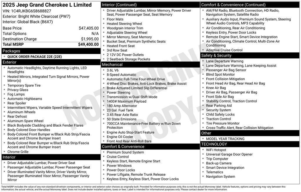 used 2025 Jeep Grand Cherokee L car, priced at $37,797