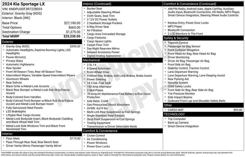 used 2024 Kia Sportage car, priced at $23,000