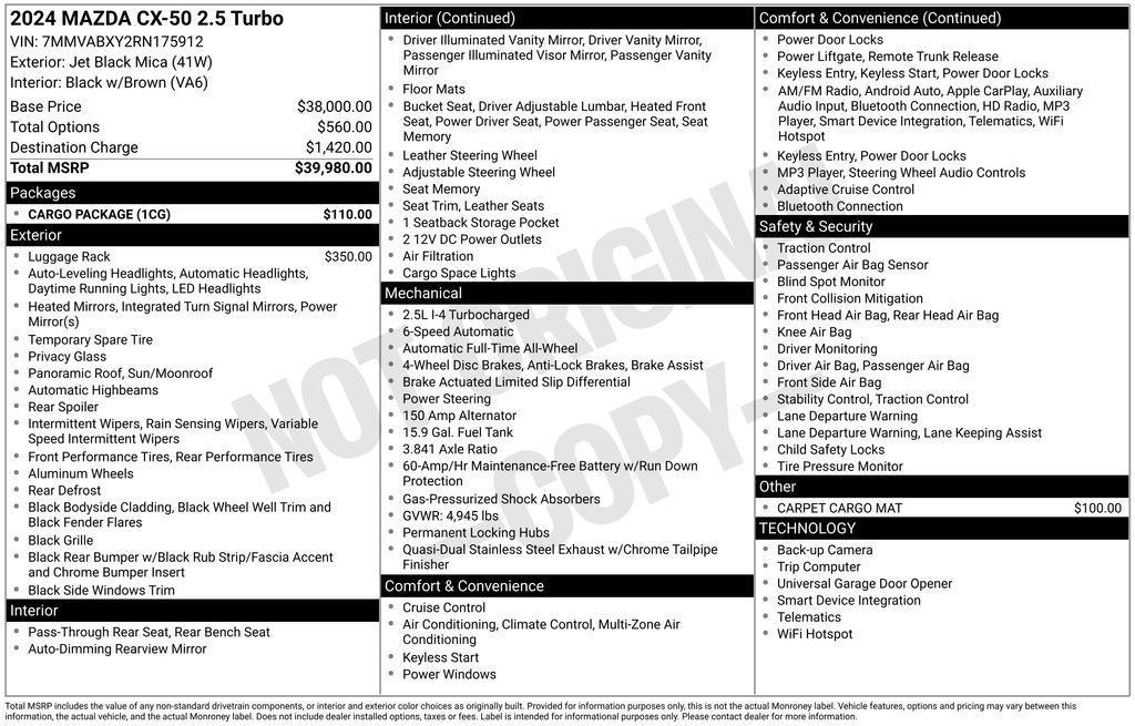 used 2024 Mazda CX-50 car, priced at $29,200