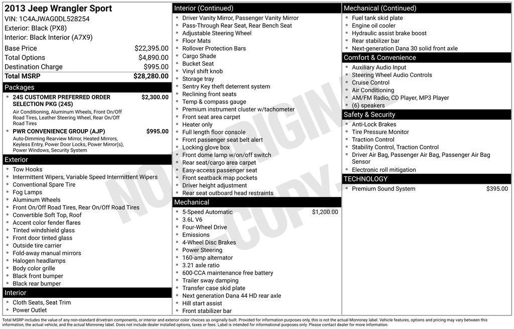 used 2013 Jeep Wrangler car, priced at $12,297