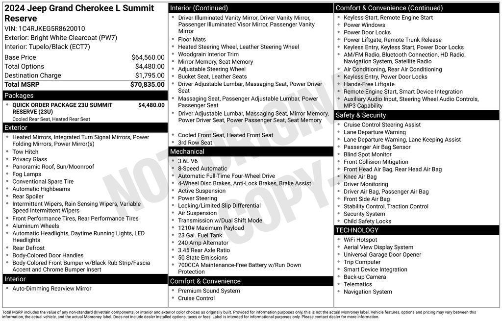 used 2024 Jeep Grand Cherokee L car, priced at $47,797