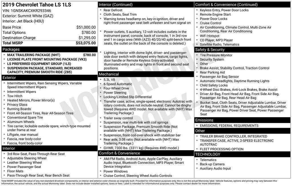 used 2019 Chevrolet Tahoe car, priced at $22,400