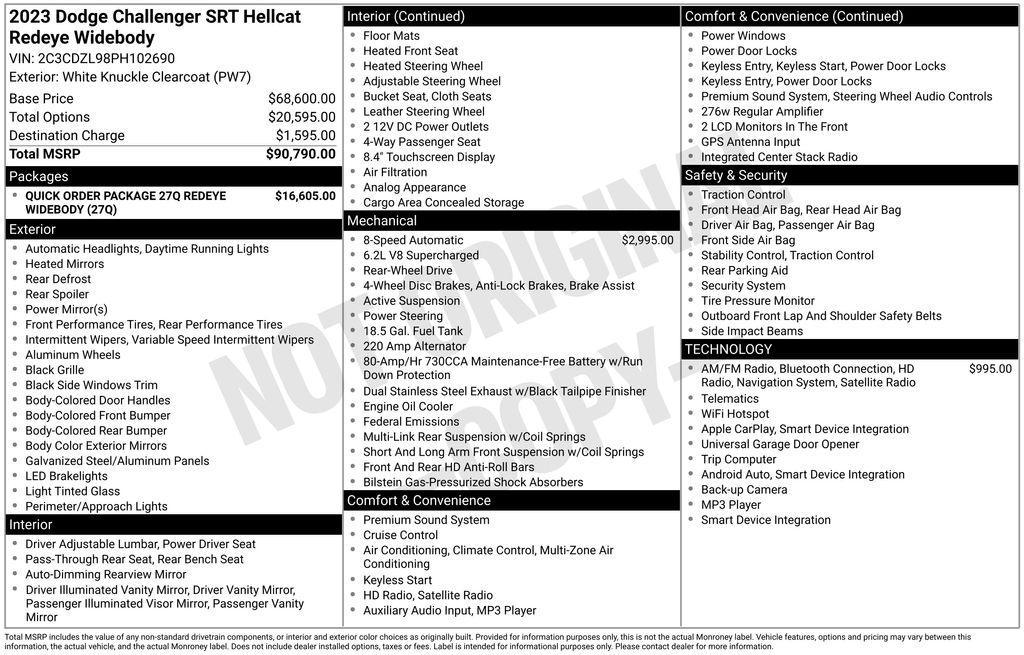 new 2023 Dodge Challenger car, priced at $215,041