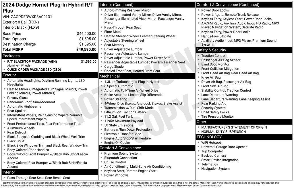 new 2024 Dodge Hornet car, priced at $43,000