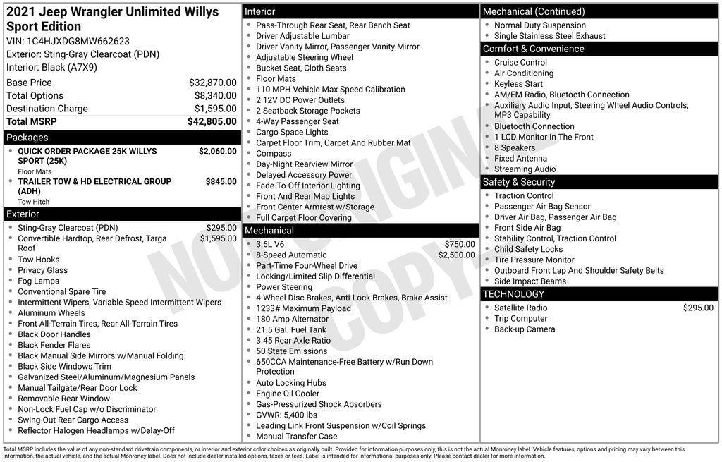 used 2021 Jeep Wrangler Unlimited car, priced at $29,497