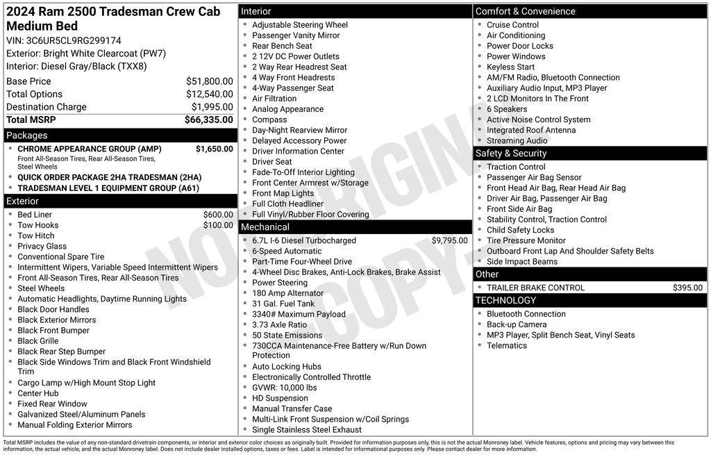 new 2024 Ram 2500 car, priced at $56,633