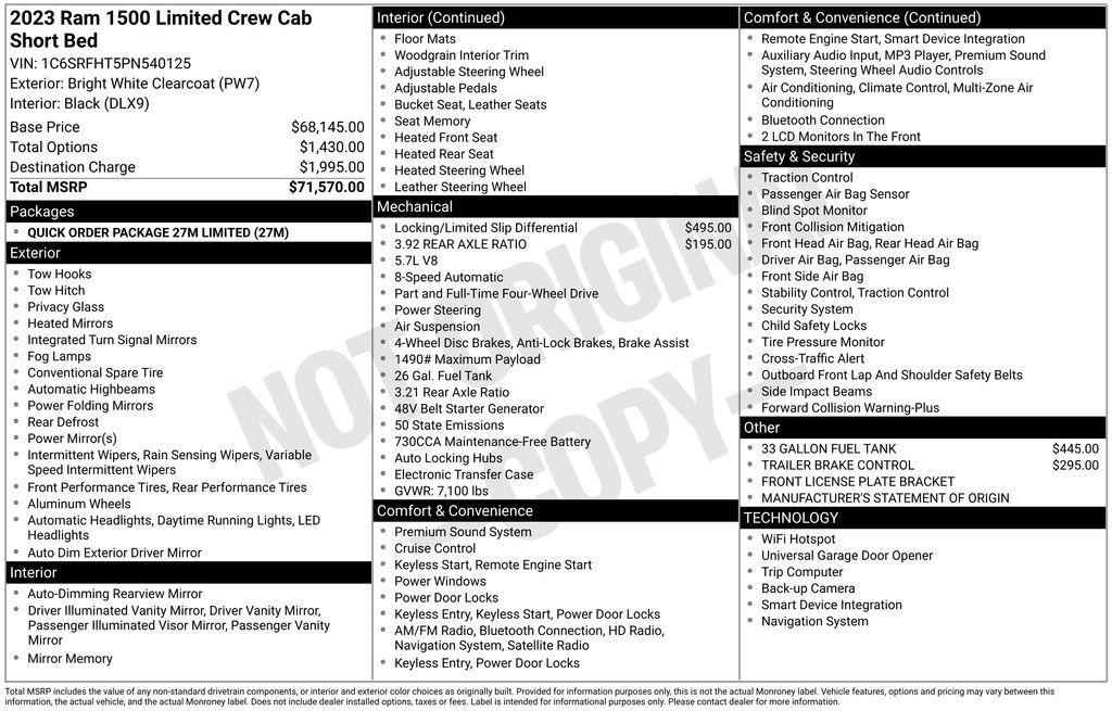 used 2023 Ram 1500 car, priced at $46,397