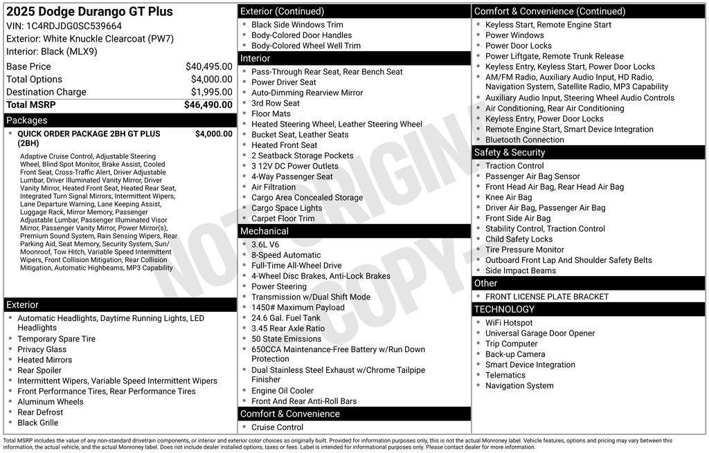 used 2025 Dodge Durango car, priced at $38,700