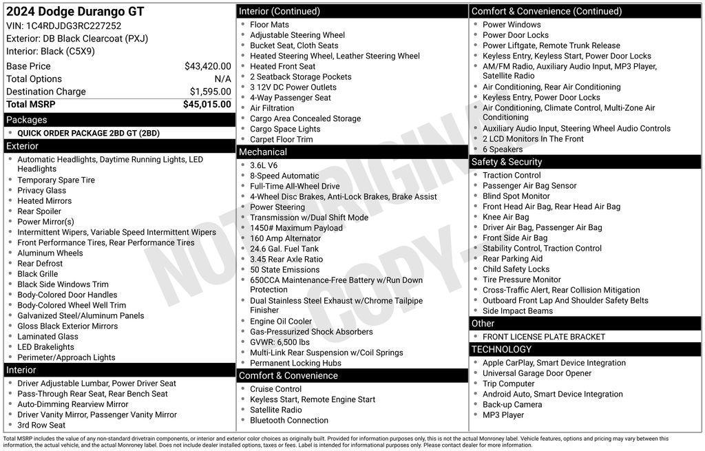 used 2024 Dodge Durango car, priced at $30,750