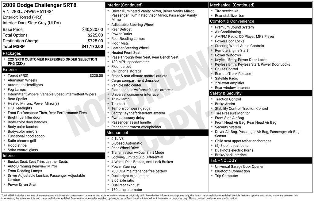 used 2009 Dodge Challenger car, priced at $23,150