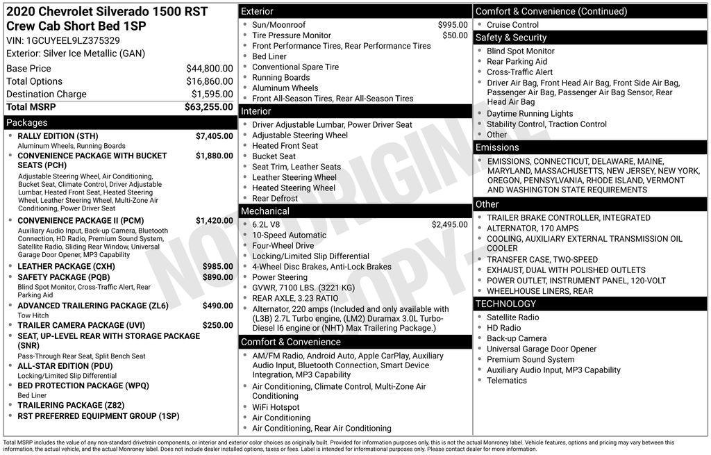 used 2020 Chevrolet Silverado 1500 car, priced at $38,500