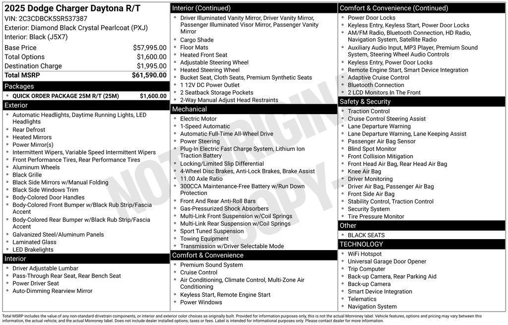 new 2025 Dodge Charger Daytona car, priced at $48,750