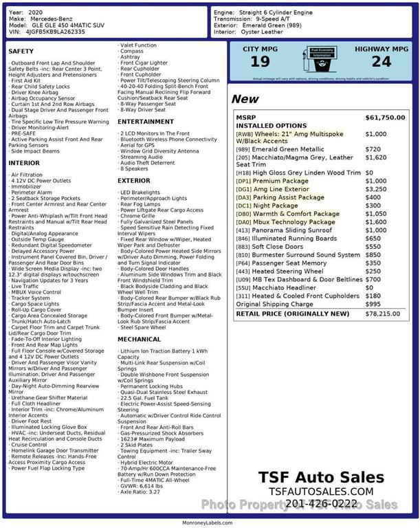 used 2020 Mercedes-Benz GLE 450 car, priced at $39,985