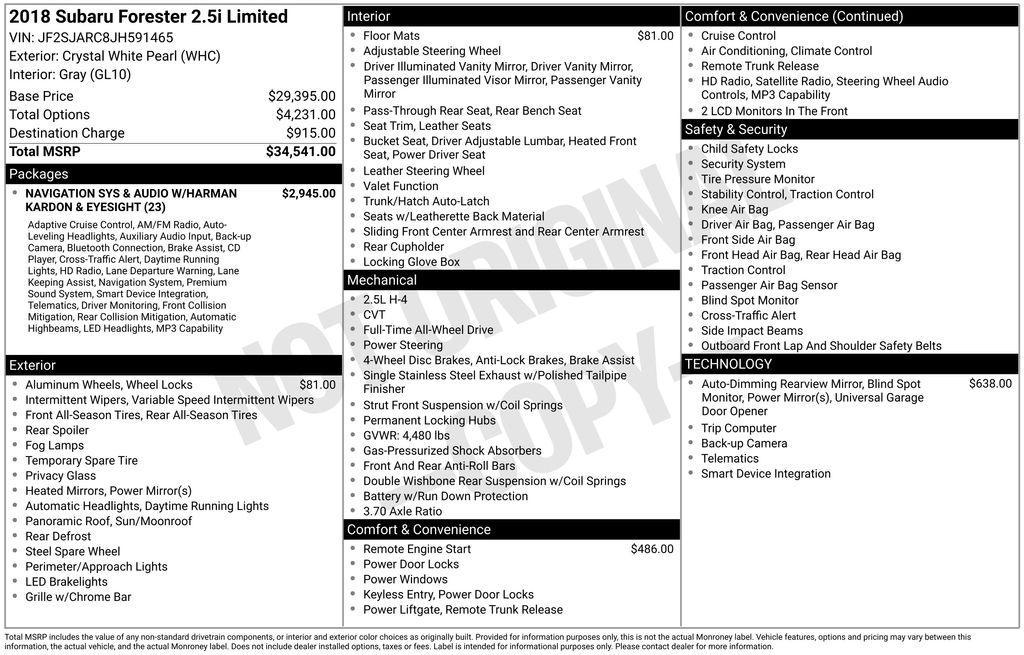 used 2018 Subaru Forester car, priced at $13,996
