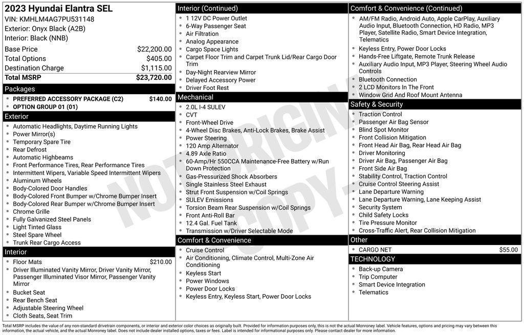 used 2023 Hyundai Elantra car, priced at $17,074