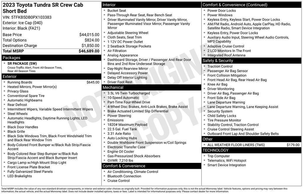 used 2023 Toyota Tundra car, priced at $38,499