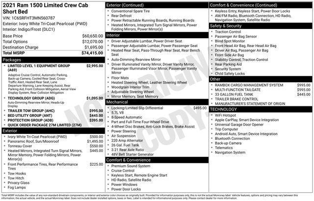 used 2021 Ram 1500 car, priced at $32,697