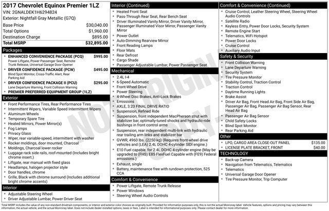 used 2017 Chevrolet Equinox car, priced at $13,300