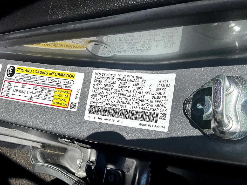 new 2025 Honda Civic Hybrid car, priced at $30,100