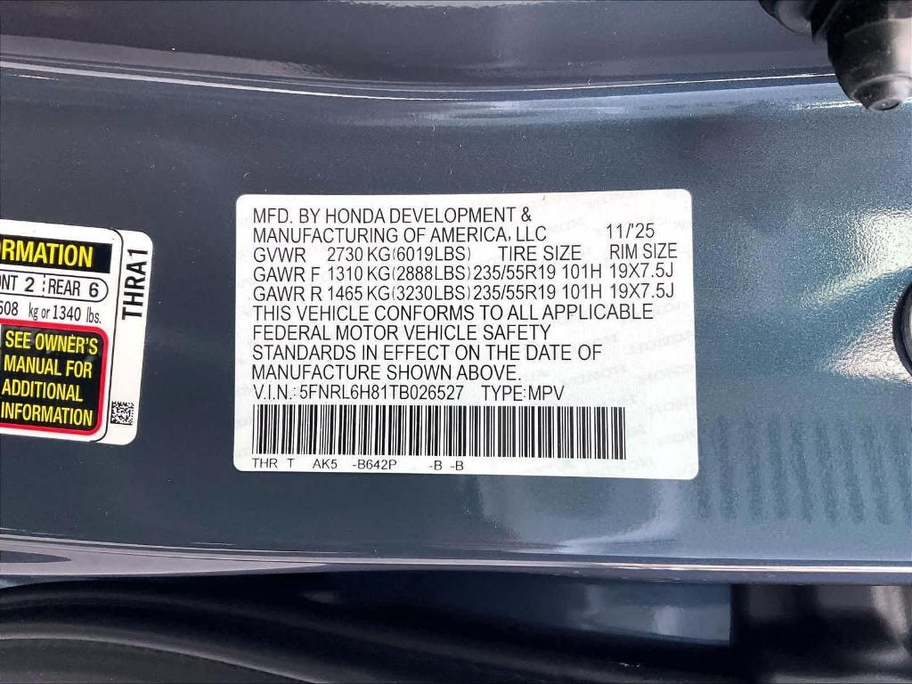 new 2026 Honda Odyssey car, priced at $46,879