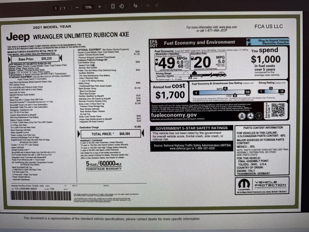 used 2021 Jeep Wrangler Unlimited 4xe car, priced at $32,998