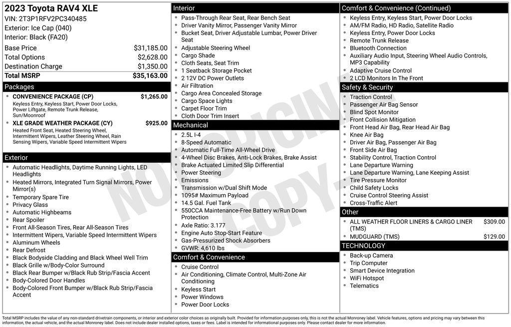 used 2023 Toyota RAV4 car, priced at $30,774
