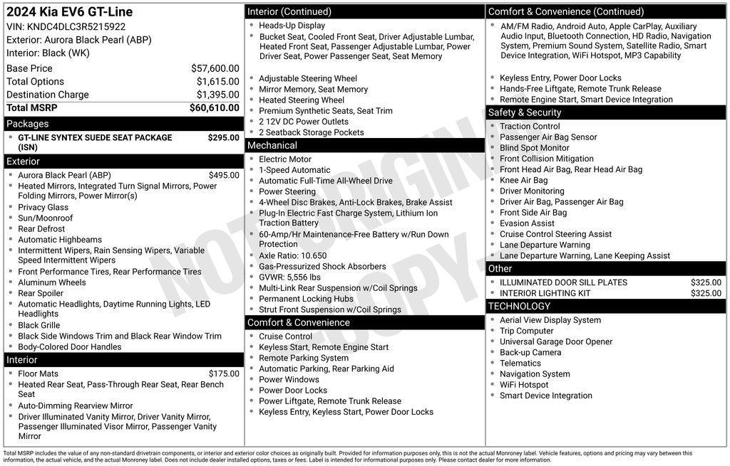 used 2024 Kia EV6 car, priced at $31,304