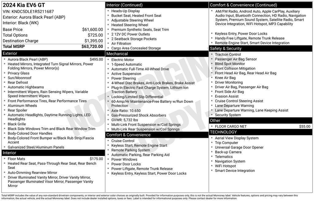 used 2024 Kia EV6 car, priced at $35,499