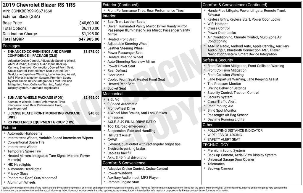 used 2019 Chevrolet Blazer car, priced at $21,657