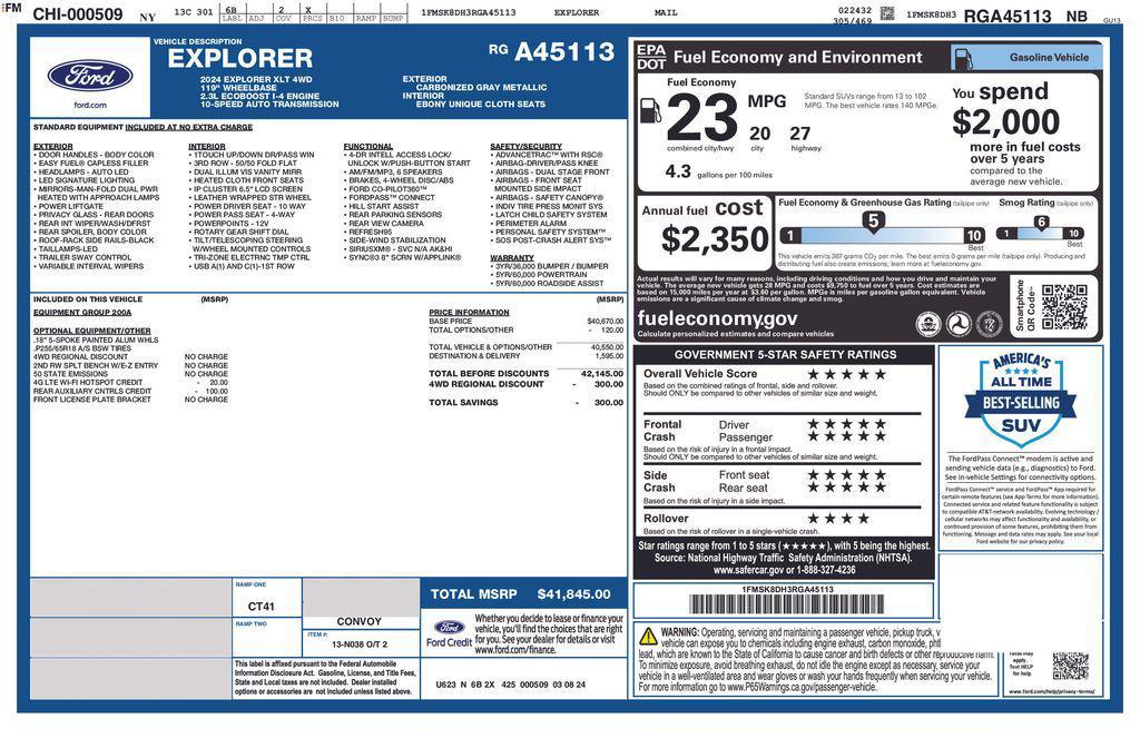 used 2024 Ford Explorer car, priced at $30,991
