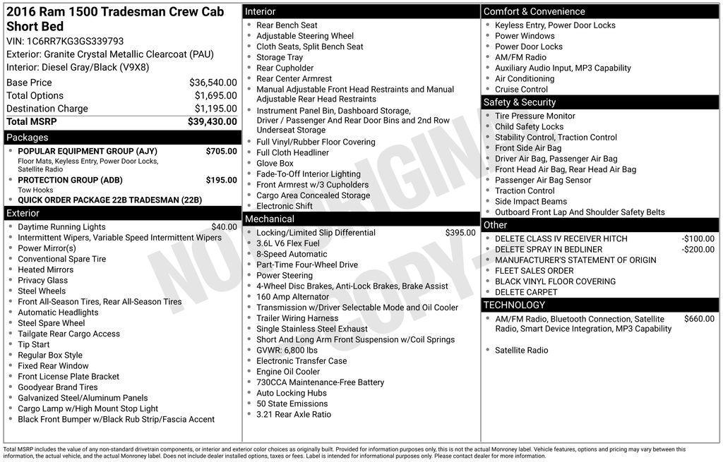 used 2016 Ram 1500 car, priced at $16,357