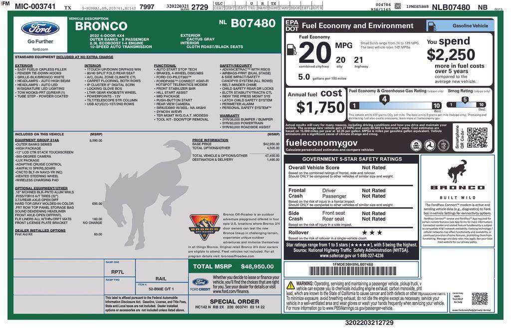 used 2022 Ford Bronco car, priced at $28,991