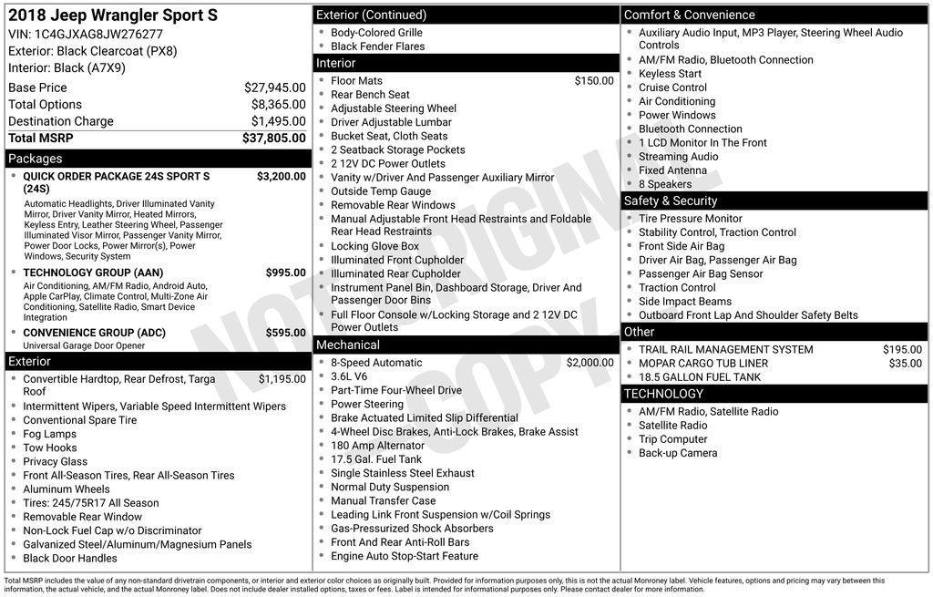 used 2018 Jeep Wrangler car, priced at $21,991