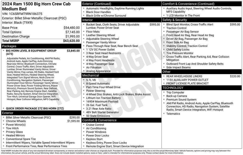 used 2024 Ram 1500 car, priced at $38,991