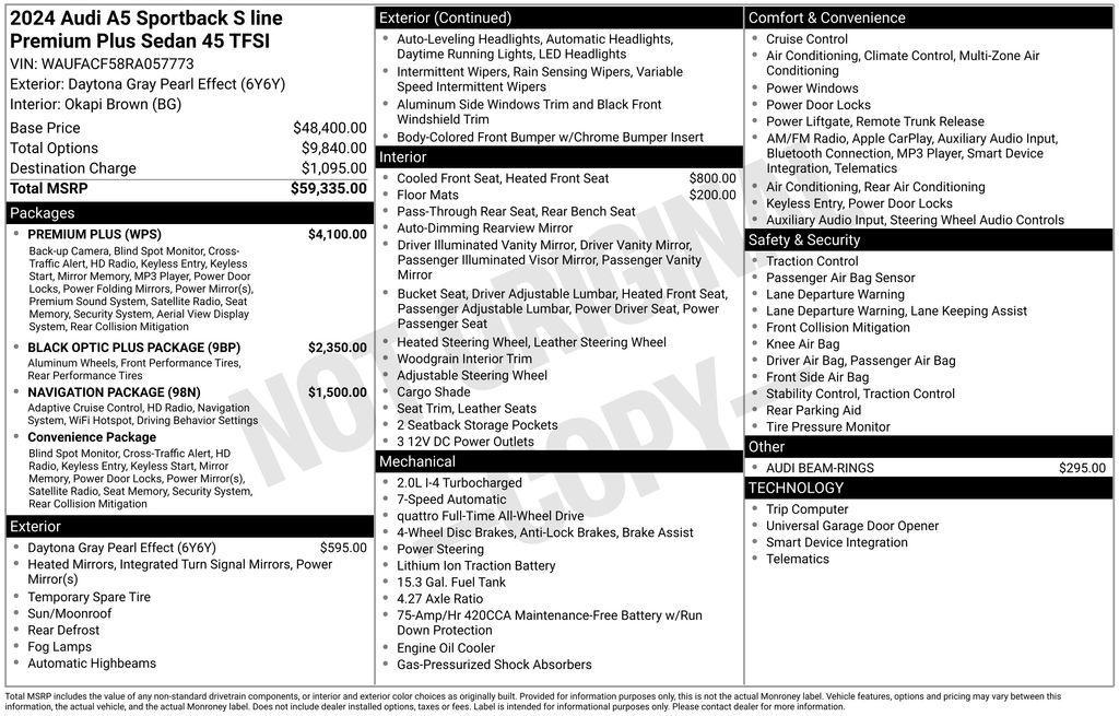 used 2024 Audi A5 Sportback car, priced at $33,302