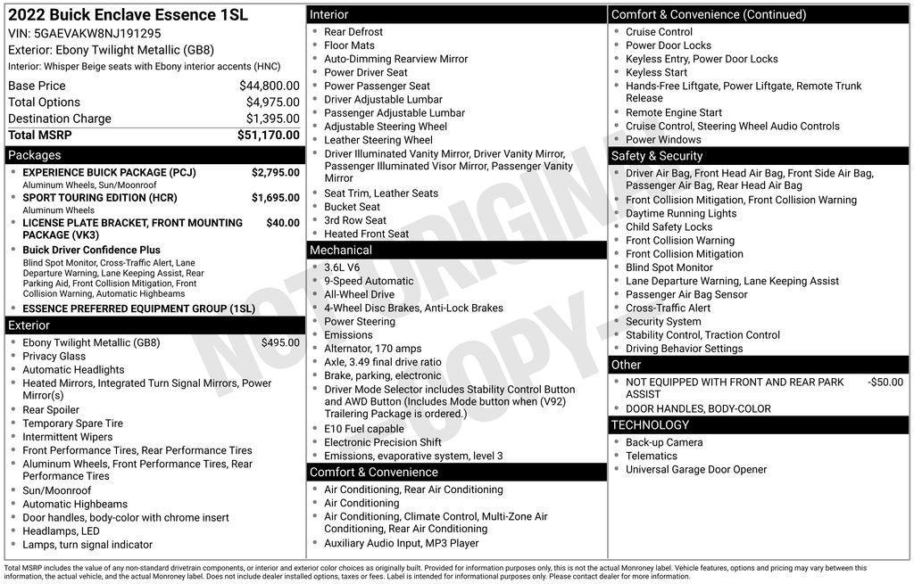 used 2022 Buick Enclave car, priced at $25,188