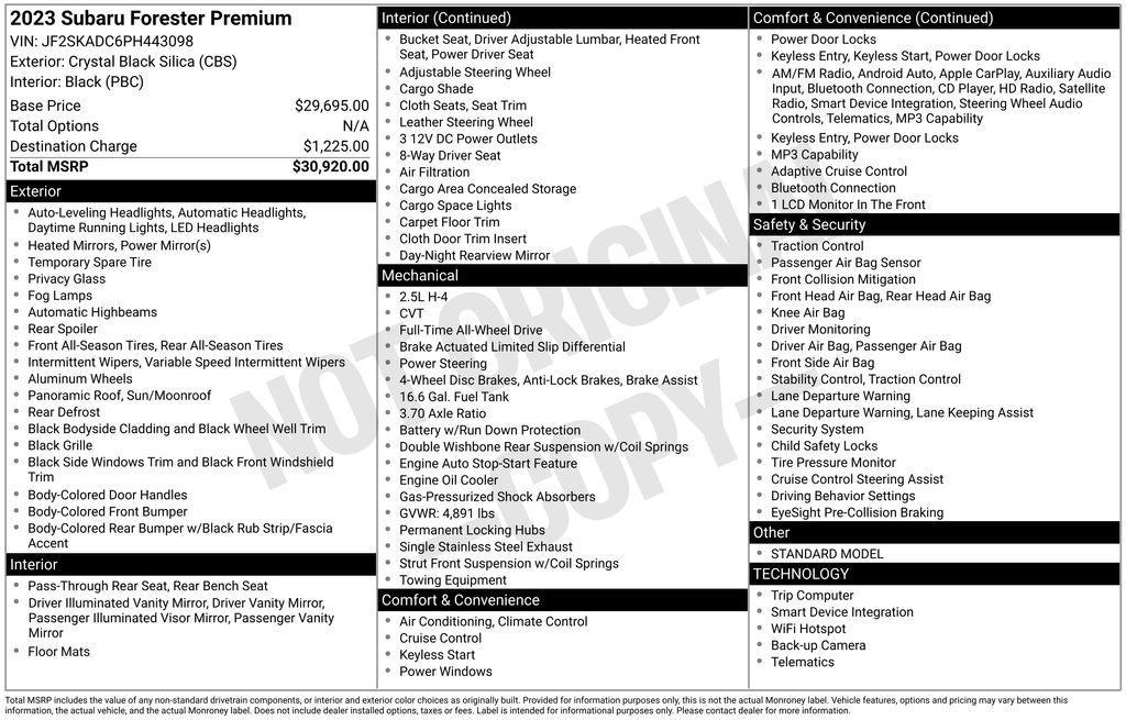 used 2023 Subaru Forester car, priced at $23,560