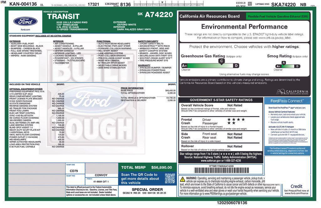 new 2025 Ford Transit-250 car, priced at $56,890