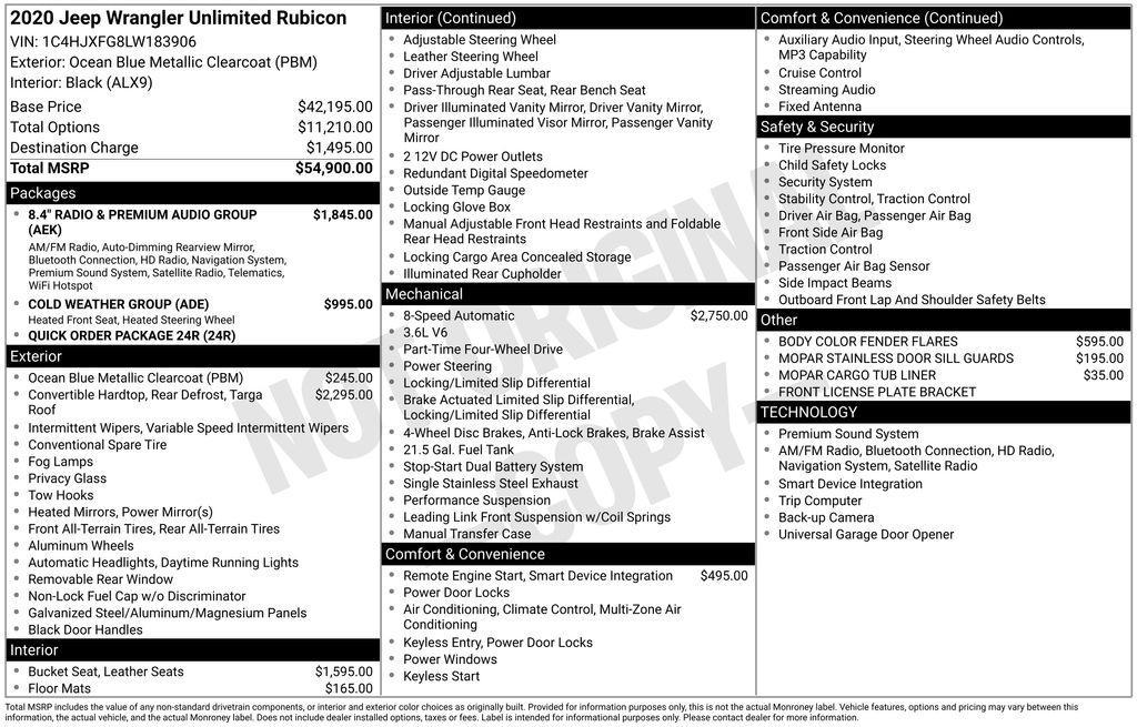 used 2020 Jeep Wrangler Unlimited car, priced at $29,589