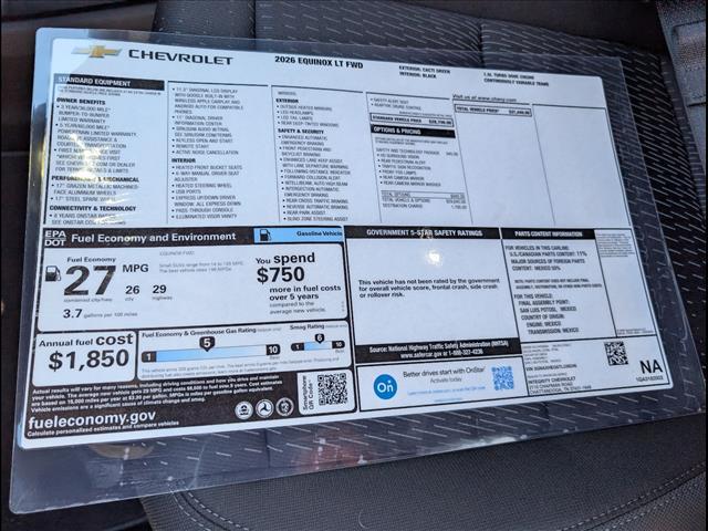 new 2026 Chevrolet Equinox car, priced at $29,313