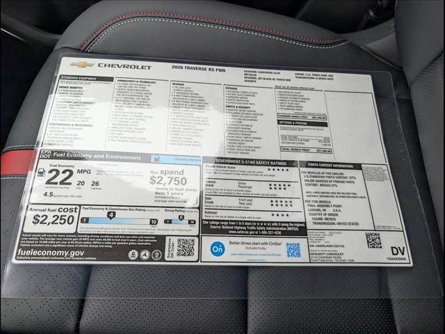 new 2026 Chevrolet Traverse car, priced at $55,245