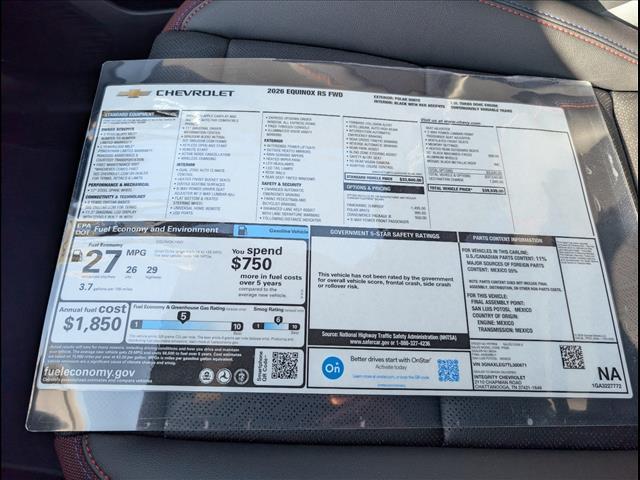 new 2026 Chevrolet Equinox car, priced at $37,408