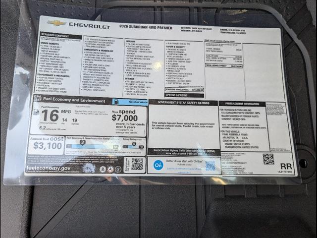 new 2026 Chevrolet Suburban car, priced at $84,194