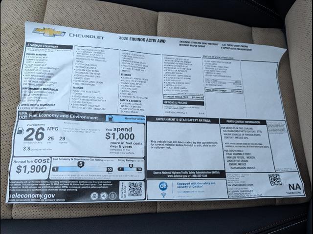 new 2026 Chevrolet Equinox car, priced at $35,218