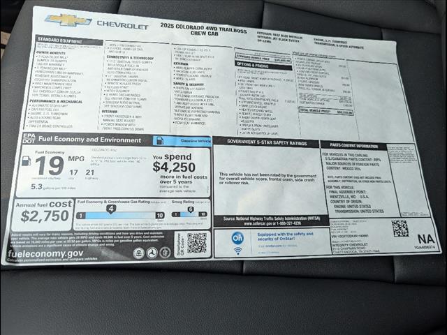 new 2025 Chevrolet Colorado car, priced at $48,069