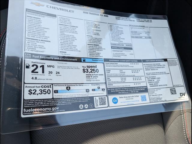 new 2026 Chevrolet Traverse car, priced at $51,040