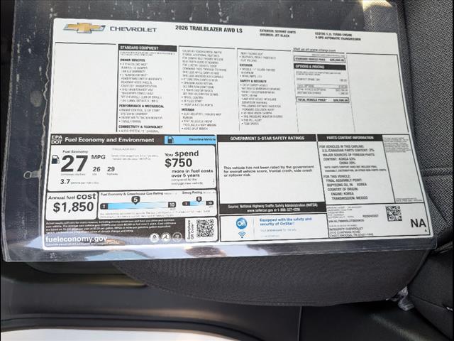 new 2026 Chevrolet TrailBlazer car, priced at $26,590