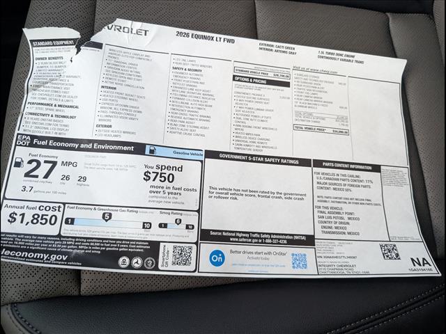 new 2026 Chevrolet Equinox car, priced at $31,963